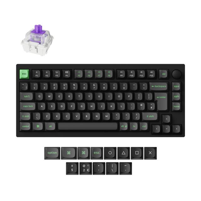 Wireless Mechanical Keyboard Lemokey P1 HE QMK 75% Black - HE Magnetic Switch - UK Layout 