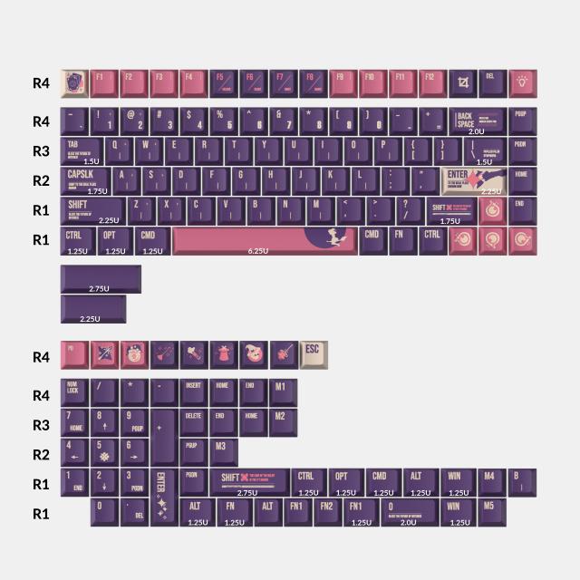 Капачки за механична клавиатура Keychron Cherry Profile Dye-Sub PBT Full Keycap Set - Lunar White 