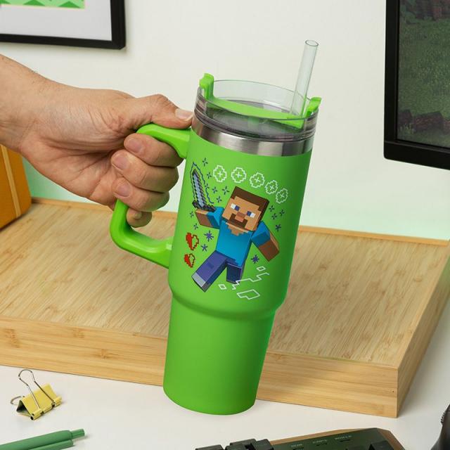 Чаша Paladone: Minecraft - Green 900ml Multiway Travel Cup Stra, PP14600MCF 