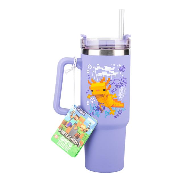 Mug Paladone: Minecraft - Purple 900ml Multiway Travel Cup Straw,  PP14948MCF 