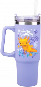 Mug Paladone: Minecraft - Purple 900ml Multiway Travel Cup Straw,  PP14948MCF