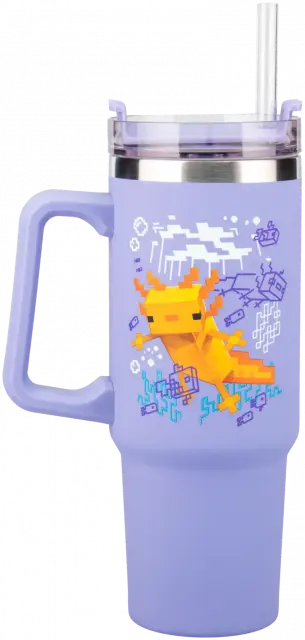 Mug Paladone: Minecraft - Purple 900ml Multiway Travel Cup Straw,  PP14948MCF 
