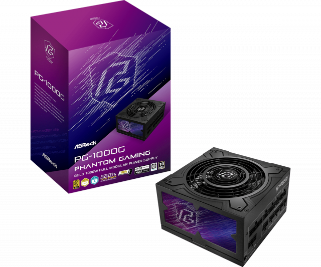 Захранващ блок ASRock Phantom Gaming 1000W 80+ Gold, PCIe 5.1 