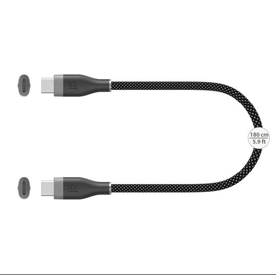 j5create Кабел USB-C мъжко– USB-C мъжко, 60 W, 1.8 m, черен 