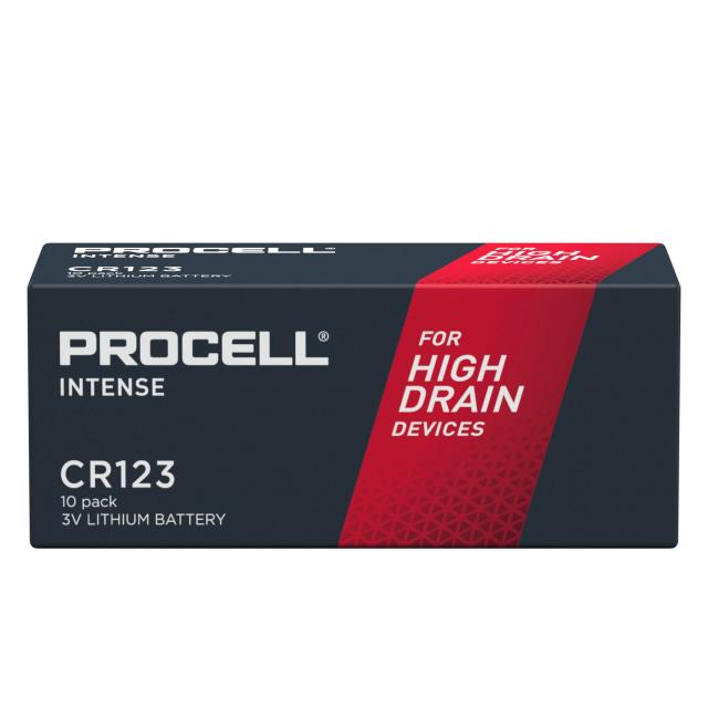 Батерия литиева индустриална CR123 3V  10 бр. в опаковка PROCELL INTENSE DURACELL /цена за 10 бр. батерии/ 