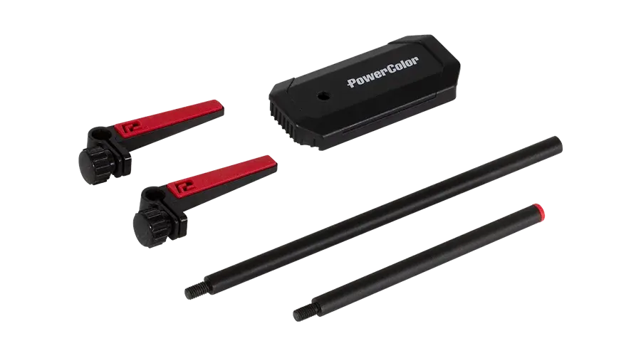 Държач за графична карта PowerColor, Алуминий, Черен