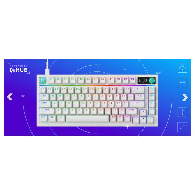 Геймърска механична клавиатура Logitech G316 X 75 - Hot-Swappable Tactile Switch - Бял 