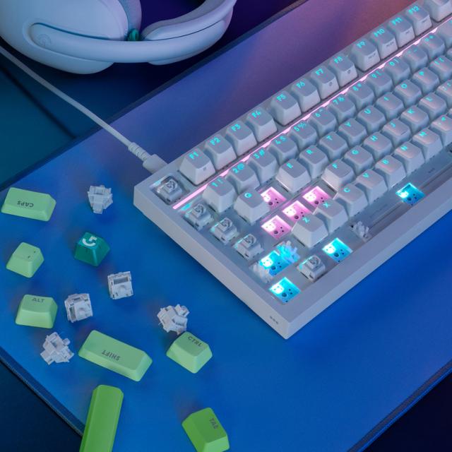 Геймърска механична клавиатура Logitech G316 X 75 - Hot-Swappable Tactile Switch - Бял 
