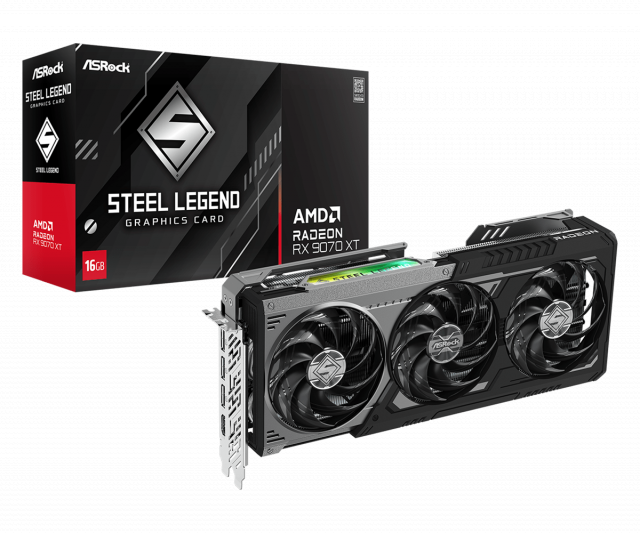 Видео карта ASRock RADEON RX 9070 XT STEEL LEGEND DARK 16GB GDDR6 