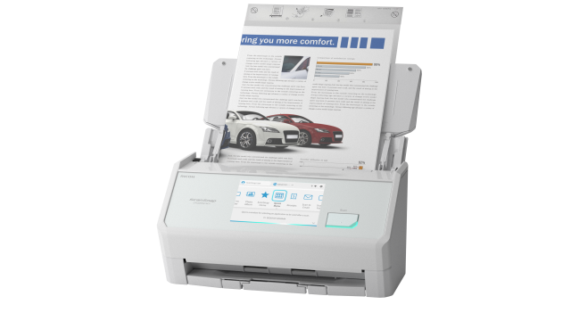 Скенер Ricoh ScanSnap iX2500,A4, USB 3.2,Wi-Fi, Duples ADF, 45ppm/90 ipm, 5" тъч дисплей;бял 