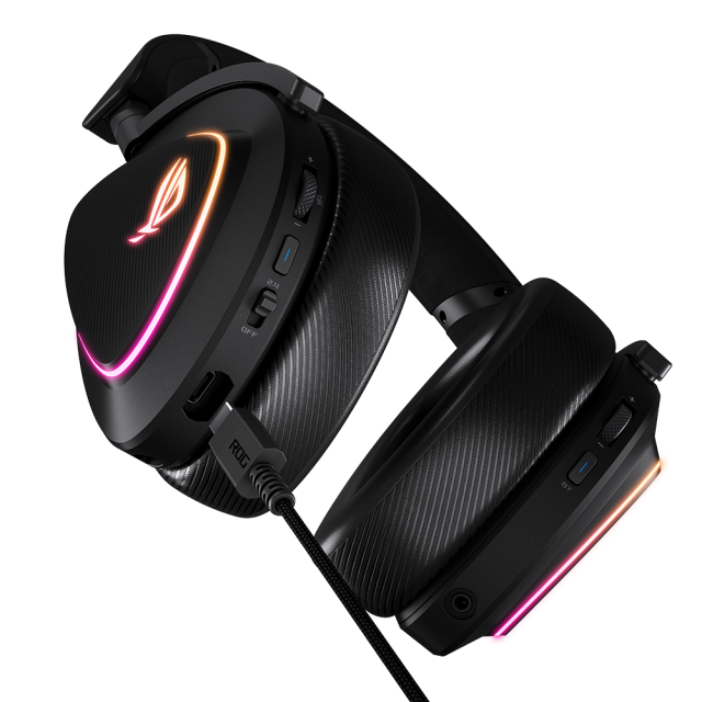 Геймърски безжични слушалки ASUS ROG Delta II - USB-C, Aura Sync RGB 