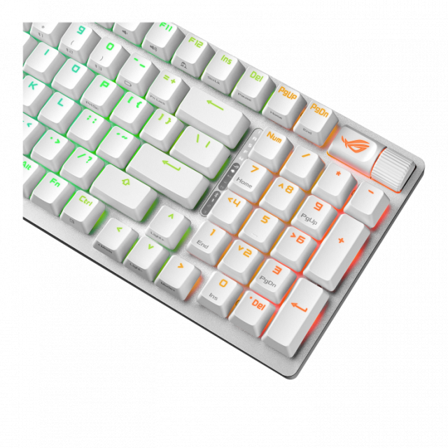 Геймърска безжична Клавиатура ASUS ROG Strix Scope II 96 - Moonlight White 