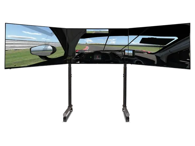 Free Standing Triple Monitor stand Next Level Racing Round Tube 
