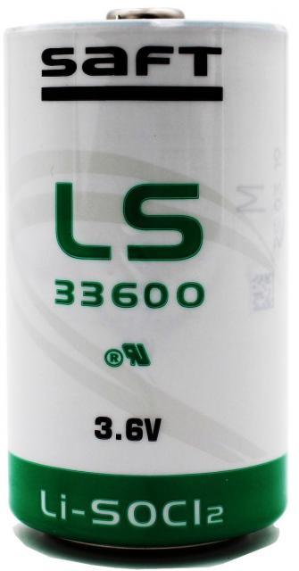 Lithium thyonil chlorid battery SAFT LSH20, LS33600 3,6V R20 17Ah STD   /with cup/ 