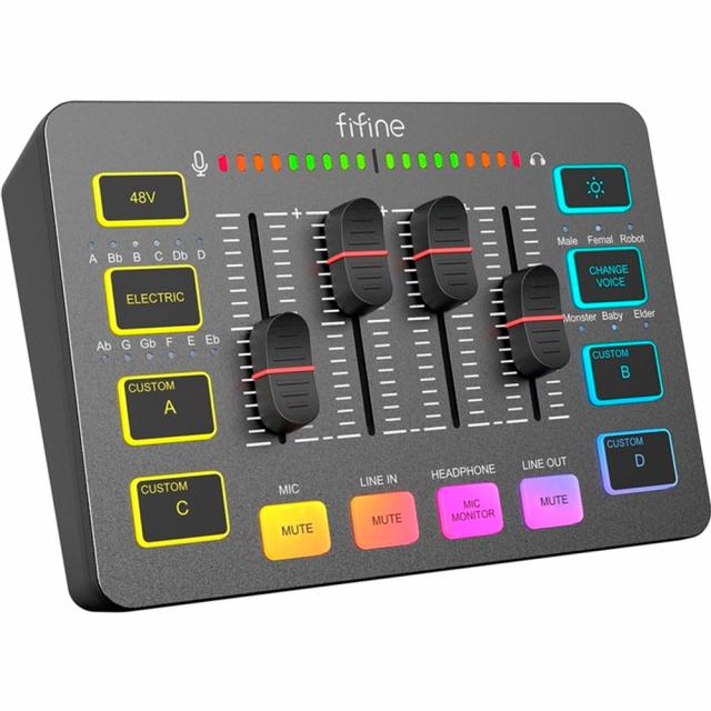 FIFINE SC3 RGB Audio Interface - Black 