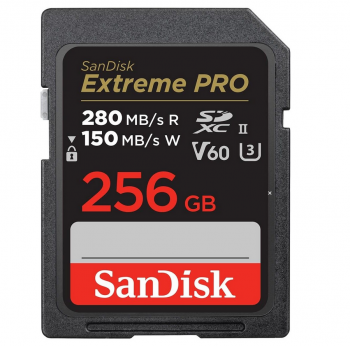 SanDisk Карта памет Extreme Pro SDXC 256GB 280MB/s & 100Mb/s Class 10 UHS-II