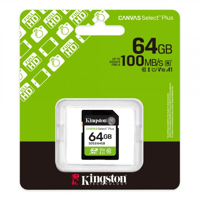 Карта памет Kingston Canvas Select Plus SD 64GB 