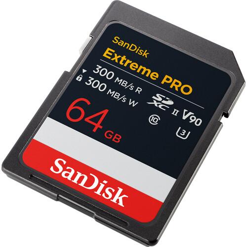 SanDisk Карта памет Extreme Pro SDXC 64GB 300MB/s & 300Mb/s Class 10 V90 UHS-II 