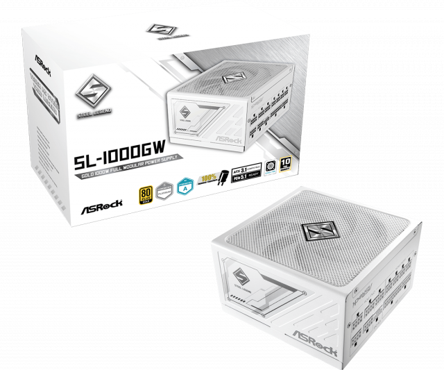 Захранващ блок ASRock Steel Legend White 1000W 80+ Gold 