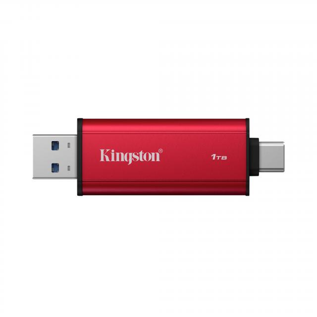 Флаш памет Kingston Dual USB-A/C Portable SSD 1TB - Black/Red 