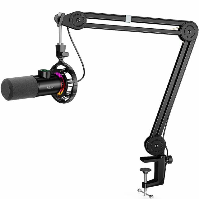 Микрофон със стойка FIFINE T658 Dynamic RGB - Black 