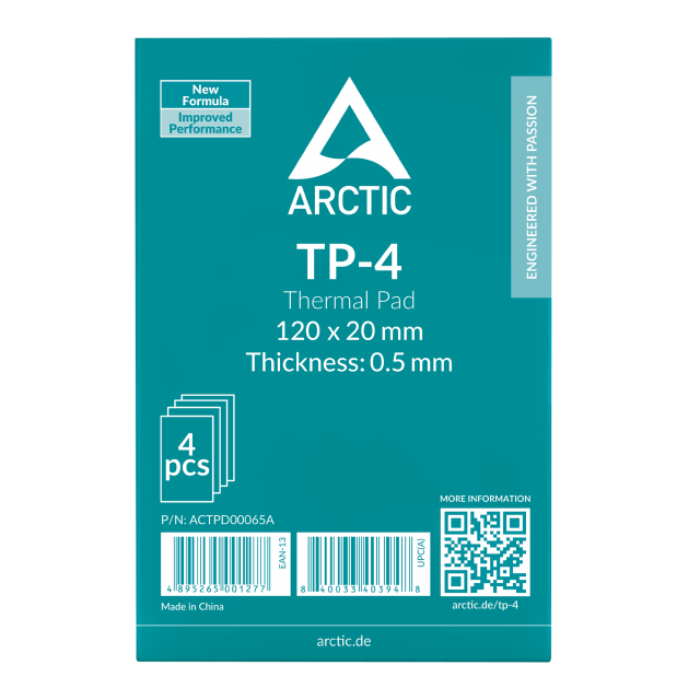 Premium Performance Thermal pad ARCTIC TP-4 - 120x20x0.5 mm 4-Pack 