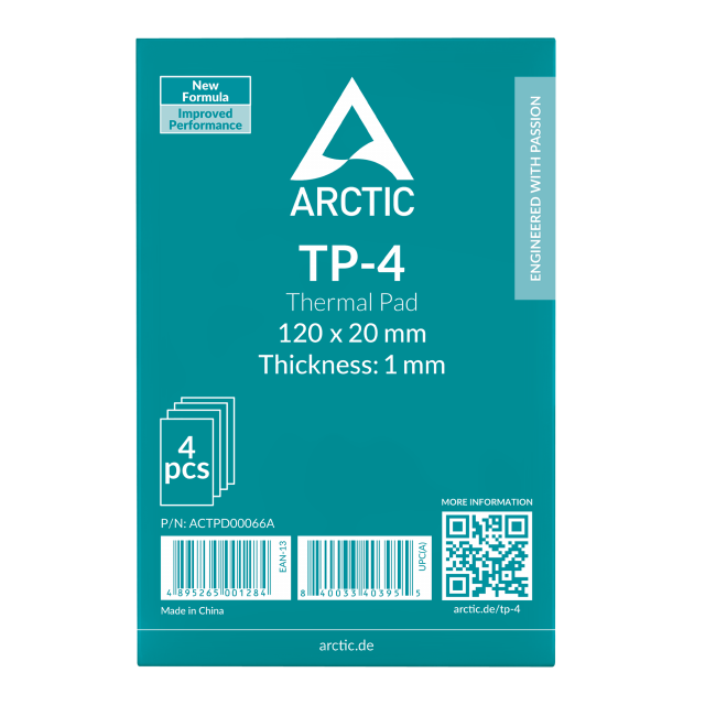 Premium Performance Thermal pad ARCTIC TP-4 - 120x20x1.0 mm 4-Pack 