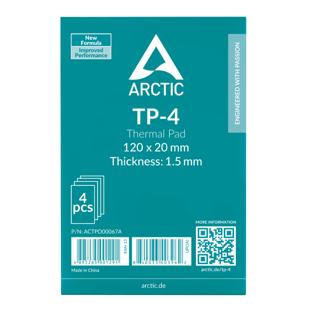 Premium Performance Thermal pad ARCTIC TP-4 - 120x20x1.5 mm 4-Pack 