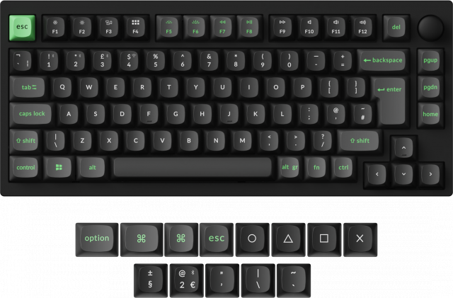 Wireless Mechanical Keyboard Lemokey P1 HE QMK 75% Black - HE Magnetic Switch - UK Layout 