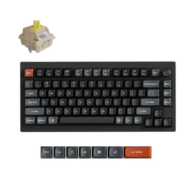 Безжична механичка клавиатура Keychron V1 Ultra 8K - Silk POM Switch Banana 