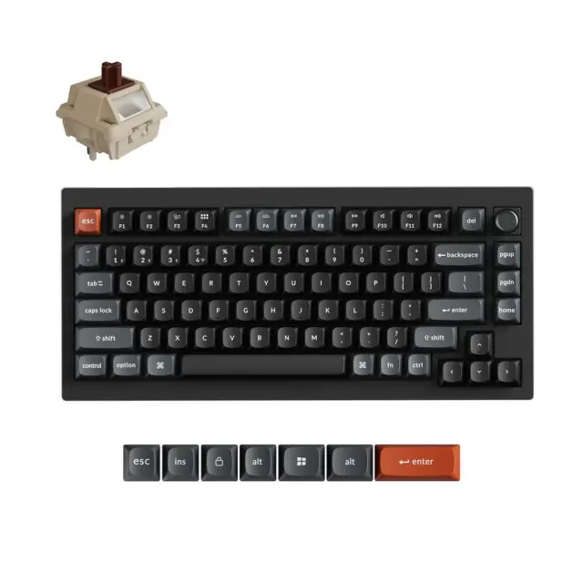 Безжична механичка клавиатура Keychron V1 Ultra 8K - Silk POM Switch Brown 