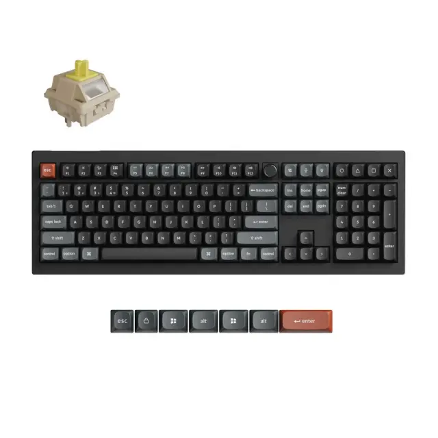 Безжична механичка клавиатура Keychron V6 Ultra 8K - Silk POM Switch Banana 