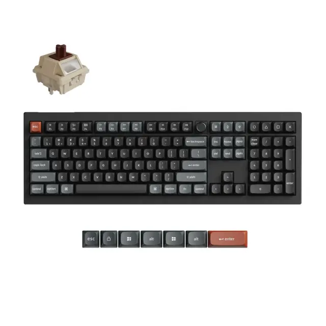 Безжична механичка клавиатура Keychron V6 Ultra 8K - Silk POM Switch Brown 