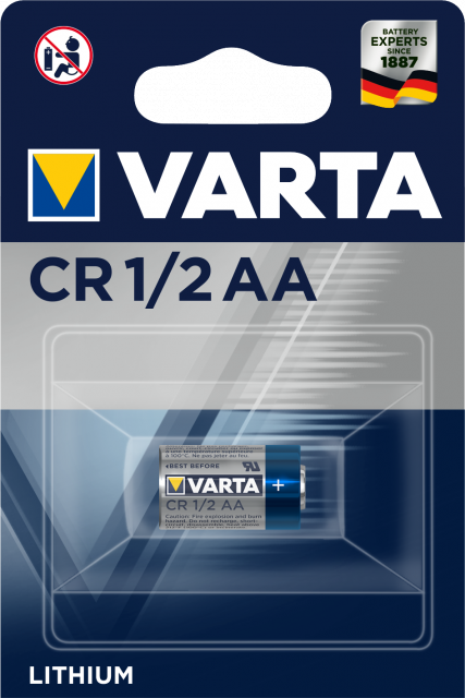 Lithium industrial battery CR-1/2AA  3V  1000mAh  VARTA 