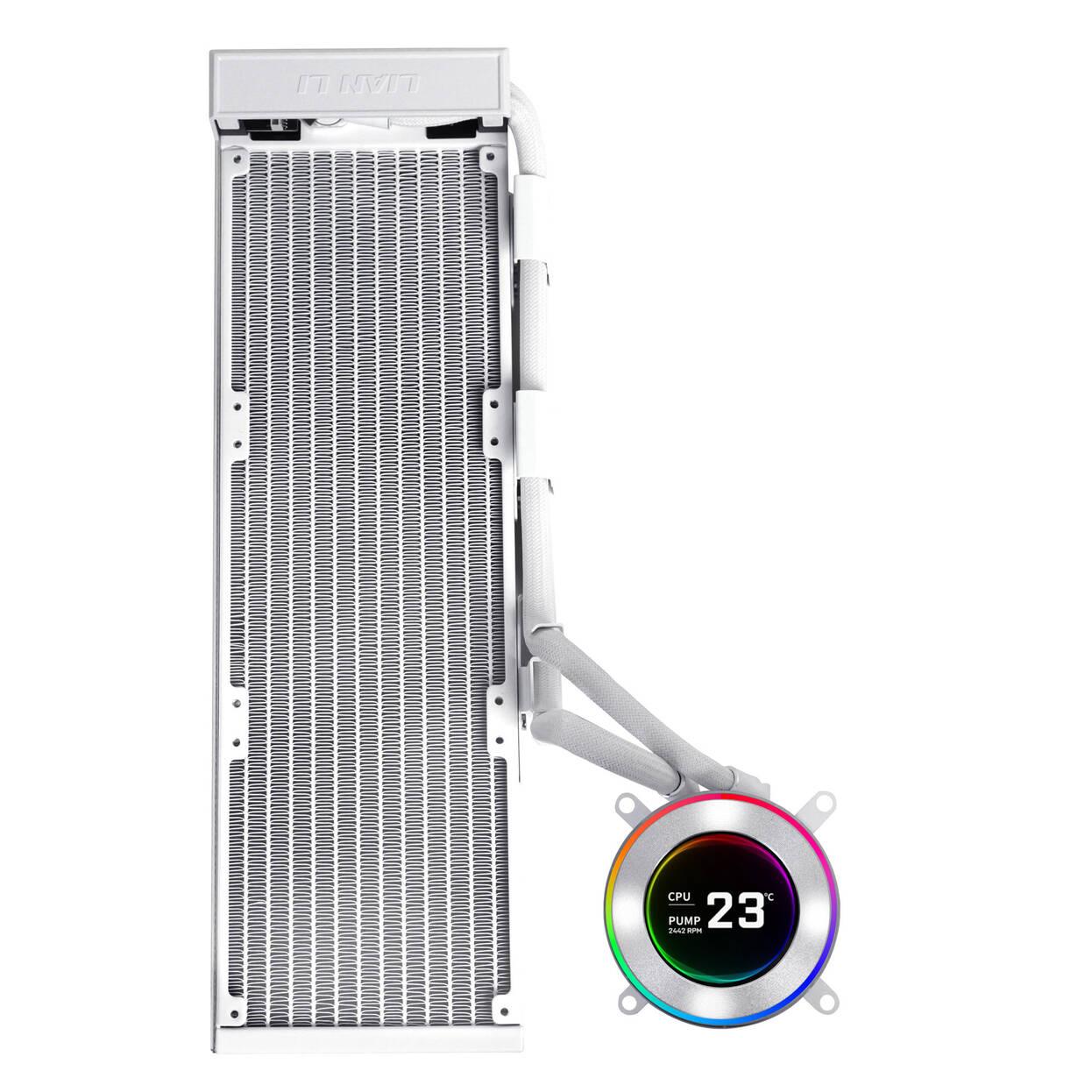 Охладител за процесор Lian Li HydroShift II LCD-C 360 Fanless ARGB - Бял