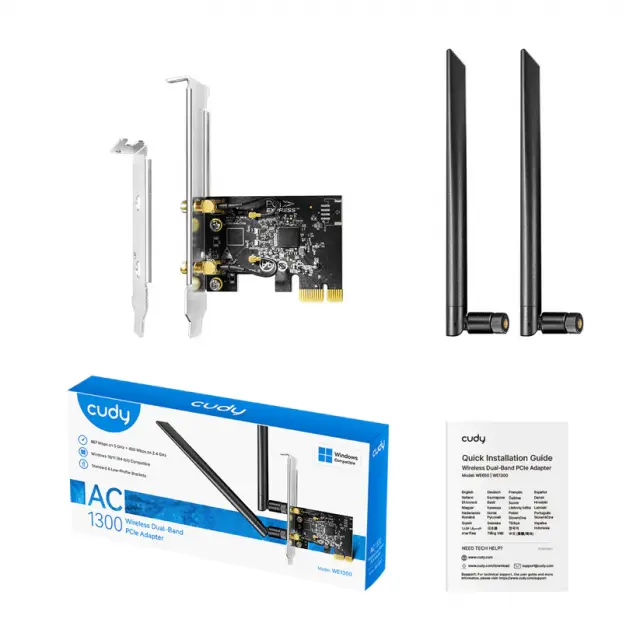 Ethernet Adapter Cudy WE1300, Dual-Band PCI-e, 867 - 400 Mbps 