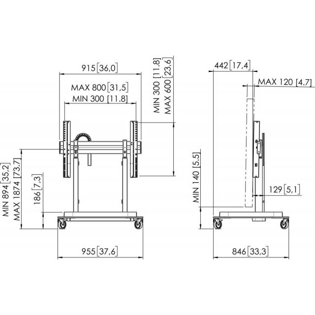 Моторизирана стойка за дисплей, с ръчно управление, RISE 5200