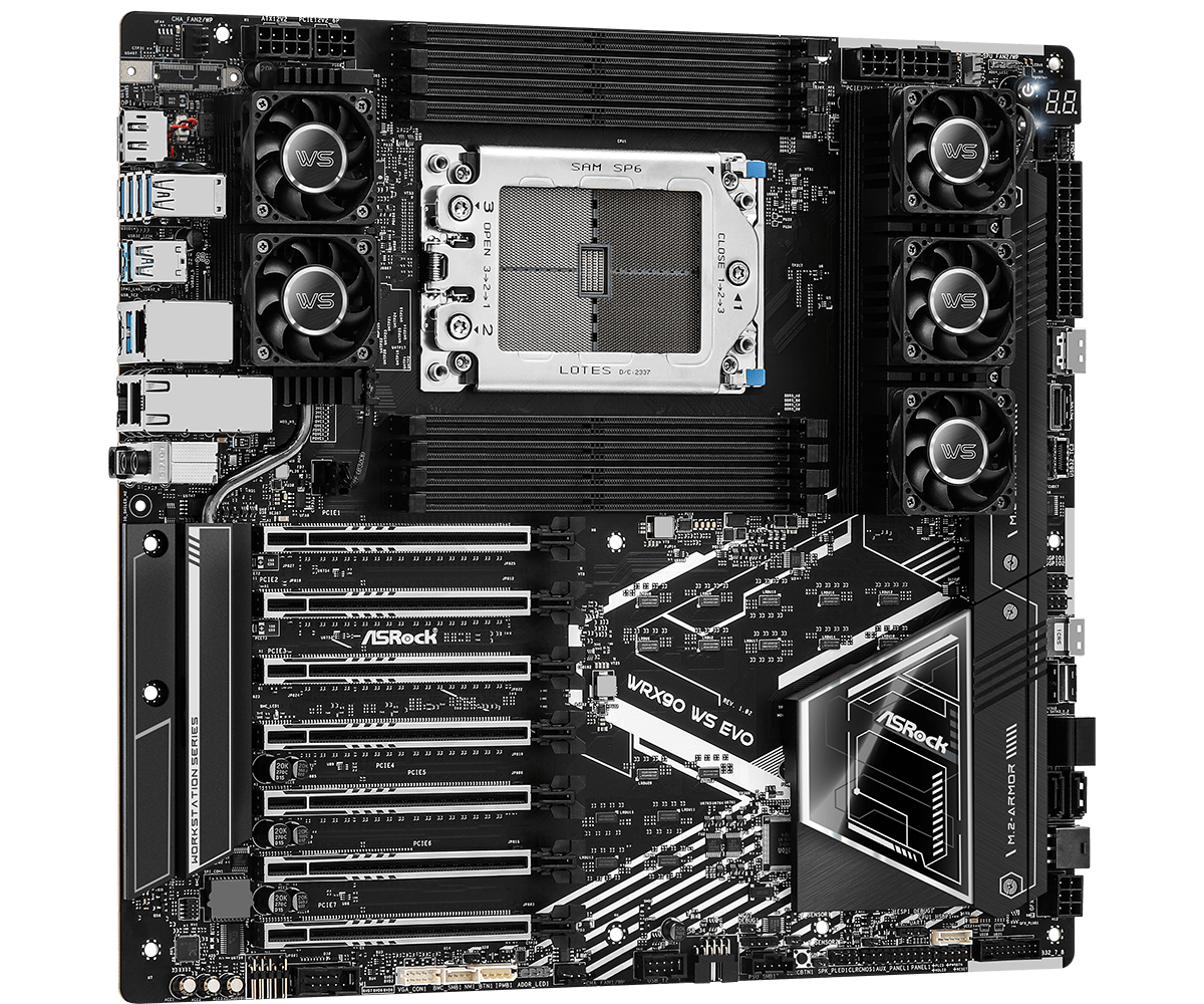 Дънна платка ASROCK WRX90 WS EVO, Socket sTR5, ATX, 8xDDR5