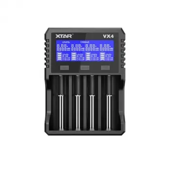 Зарядно устройство за NIMH/LiIon батерии 4 гнезда LCD дисплей USB VX4 SET  XTAR