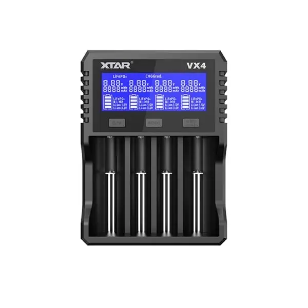 Зарядно устройство за NIMH/LiIon батерии 4 гнезда LCD дисплей USB VX4 SET  XTAR 