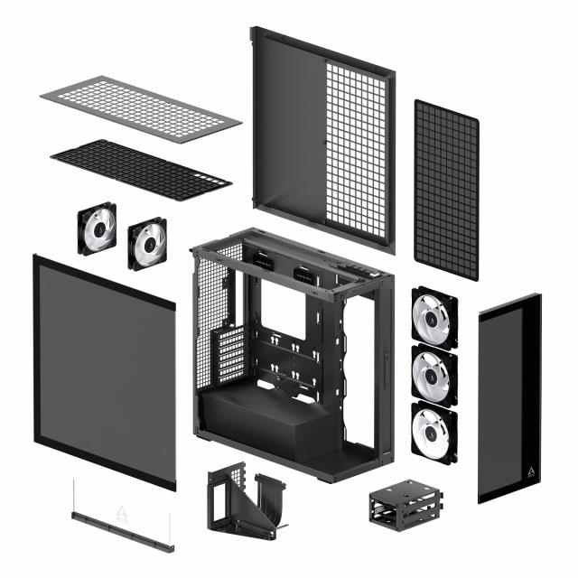 Кутия за компютър Arctic Xtender VG - Black Mid-Tower 