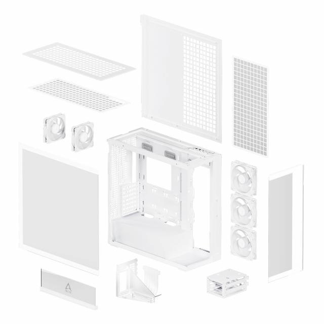 Кутия за компютър Arctic Xtender VG - White Mid-Tower 