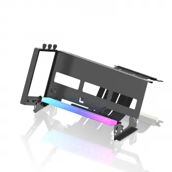 EZDIY-FAB ARGB Vertical PCIe 4.0 GPU Mount Bracket Graphic Card Holder 45° Riser Cable - Black