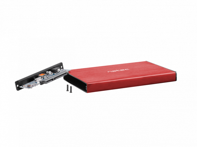 Чекмедже за твърд диск 2,5’’, Natec Rhino Go, USB 3.0, червен 