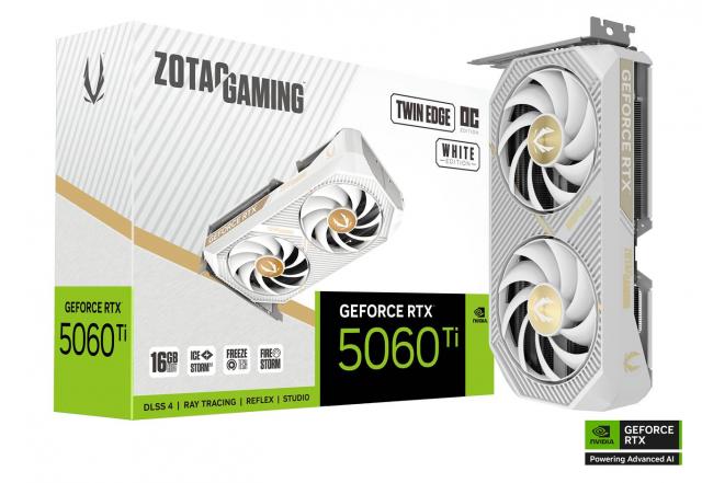Видео карта ZOTAC GAMING RTX 5060 TI Twin Edge OC White Edition 16GB GDDR7 