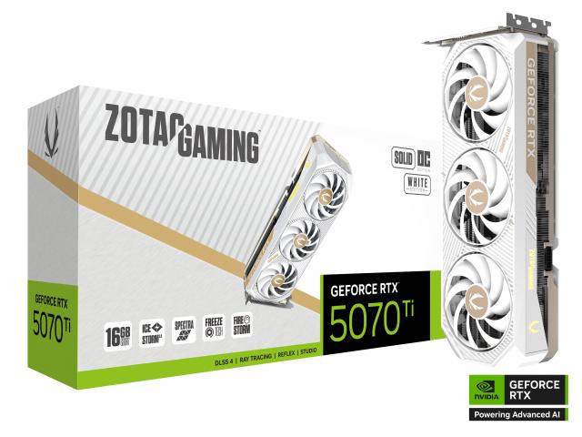 Graphic card ZOTAC GAMING RTX 5070 TI Solid Core OC White 16GB GDDR7 