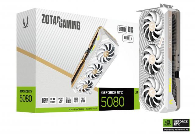 Видео карта ZOTAC GAMING RTX 5080 Solid OC White Edition 16GB GDDR7 