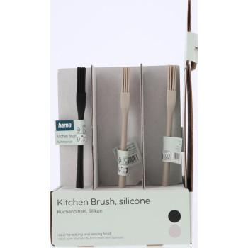 Hama Cake Brush, Silicone Pastry Brush, 12 Pcs in Display, black and beige 