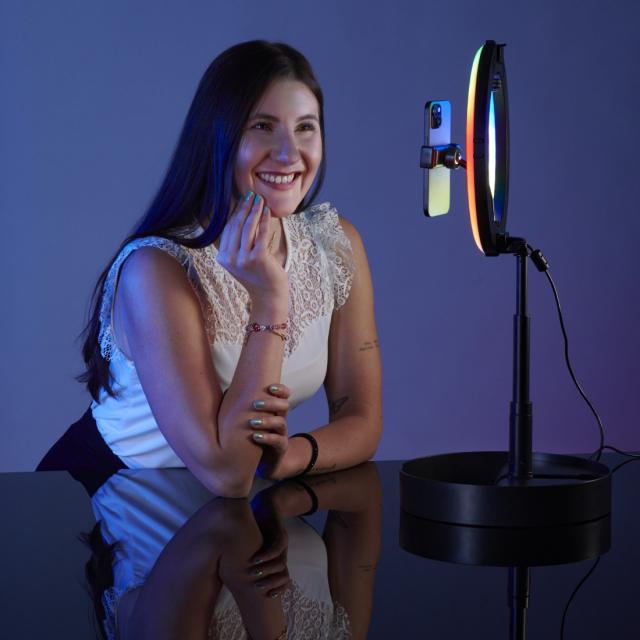 Hama LED Лампа със статив "SpotLight FoldUp RGB 102" LED-RGB, комплект за смартфон, сгъваема 