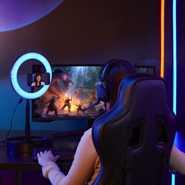 Hama LED Лампа със статив "SpotLight FoldUp RGB 102" LED-RGB, комплект за смартфон, сгъваема 